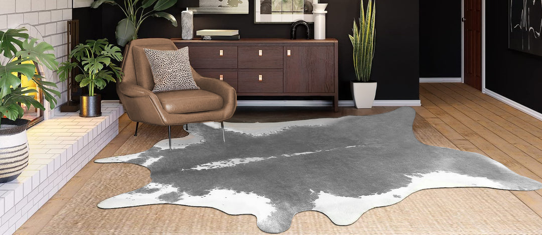 Cowhide Rugs Grey and White-Cowhide Rugs London