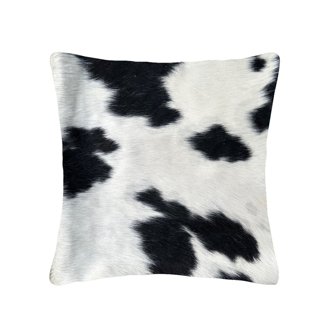 Cowhide cushion 1109  39cm X 39cm Black and White - cowhiderugslondon.co.uk