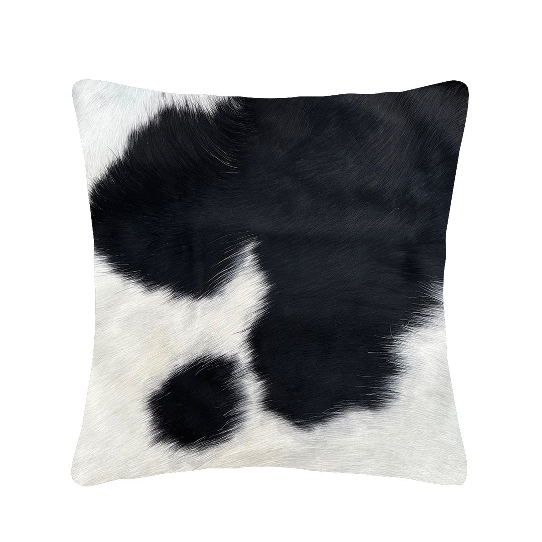 Cowhide cushion 1111  39cm X 39cm Black and White - cowhiderugslondon.co.uk