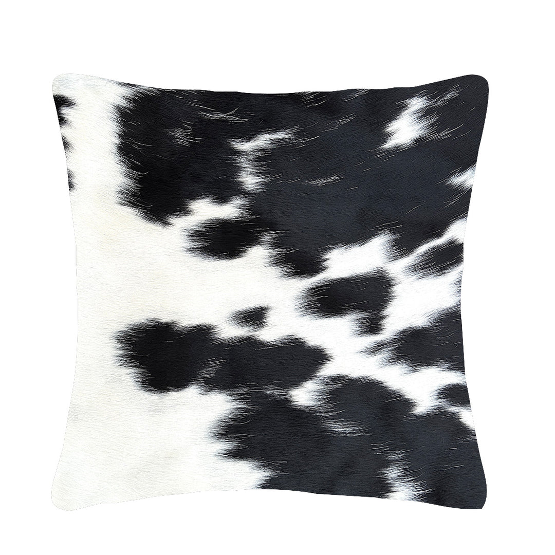 Cowhide Cushion   49cm x 49cm black and White - cowhiderugslondon.co.uk