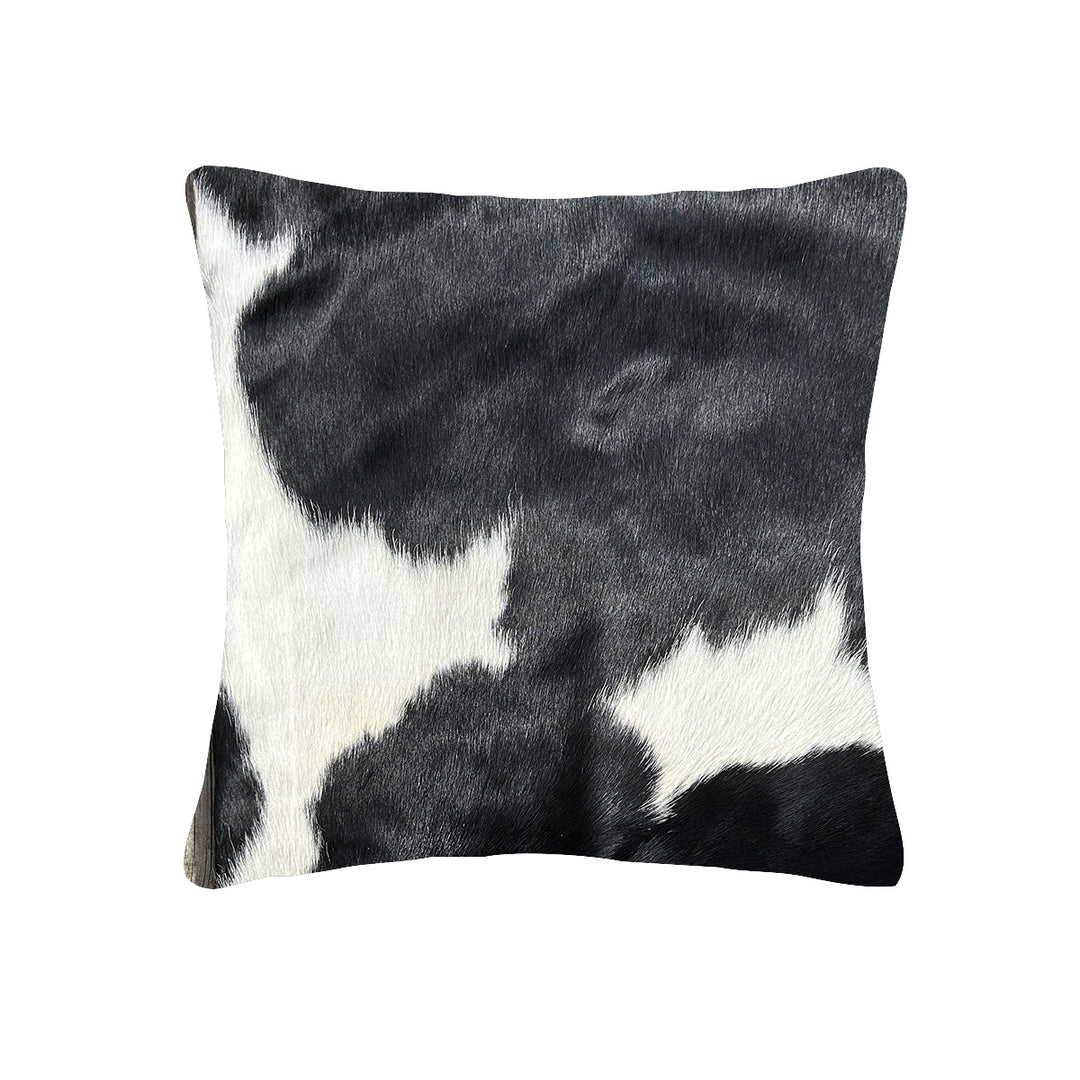 Cowhide Cushion 1794 49cm x 49cm Black and White - cowhiderugslondon.co.uk