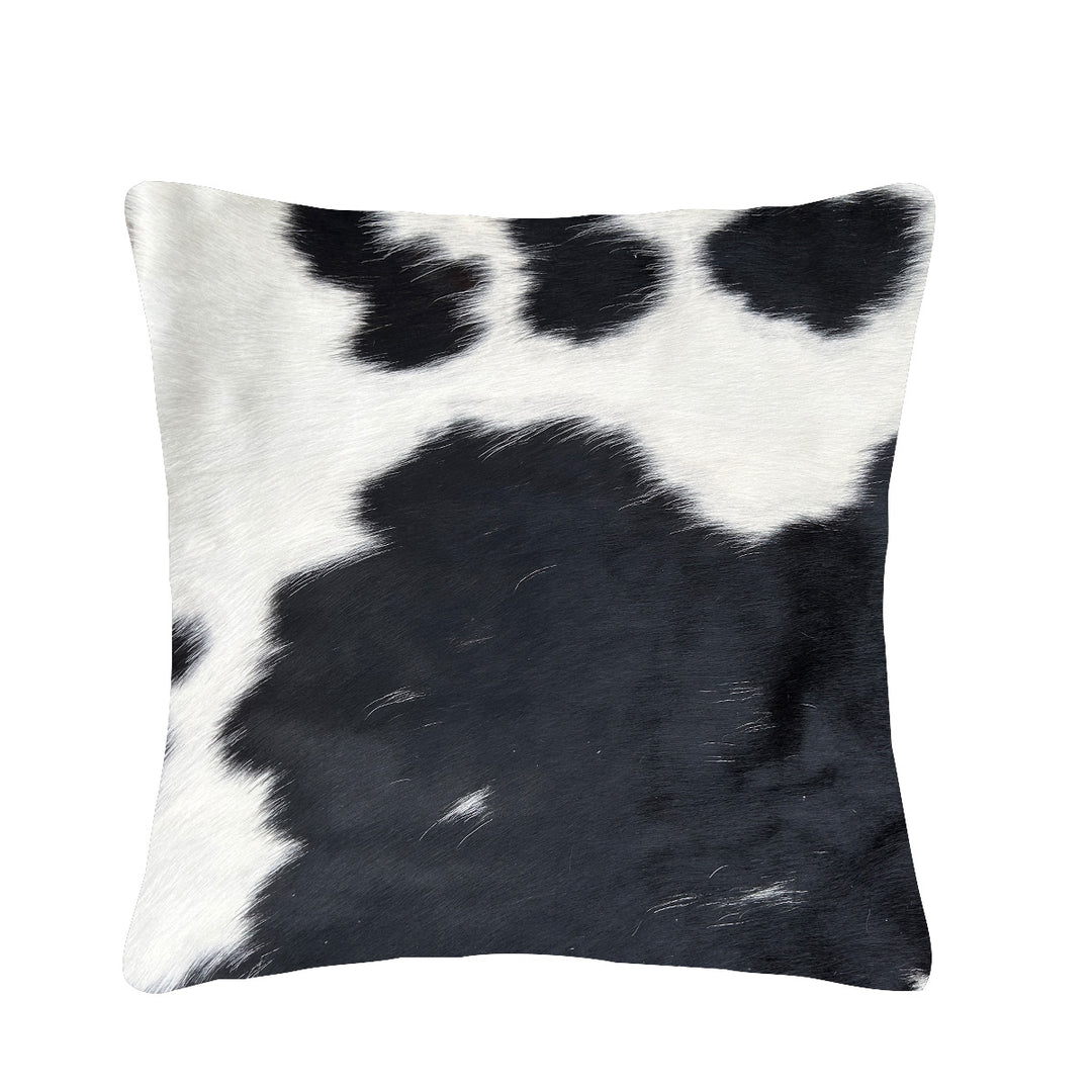 Cowhide Cushion 1868  49cm x 49cm Black and White - cowhiderugslondon.co.uk