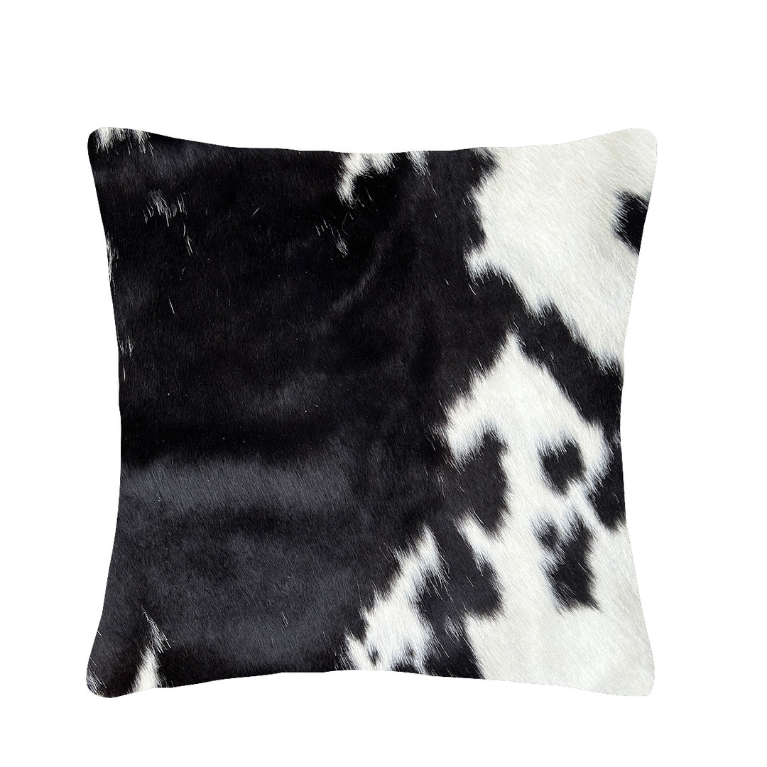 Cowhide Cushion 1870  49cm x 49cm Black and White - cowhiderugslondon.co.uk