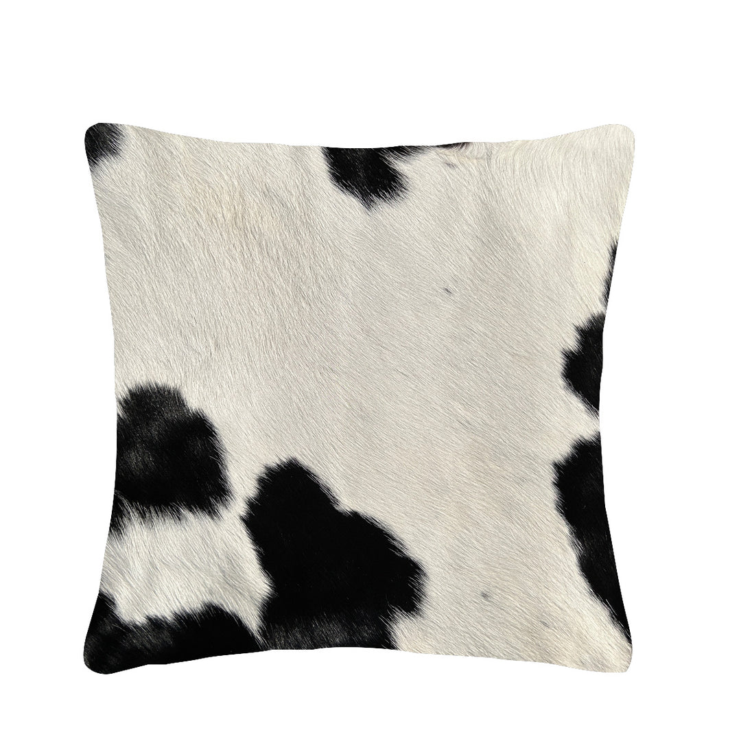 Cushion both sides cowhide   1876  49cm x 49cm B&W - cowhiderugslondon.co.uk