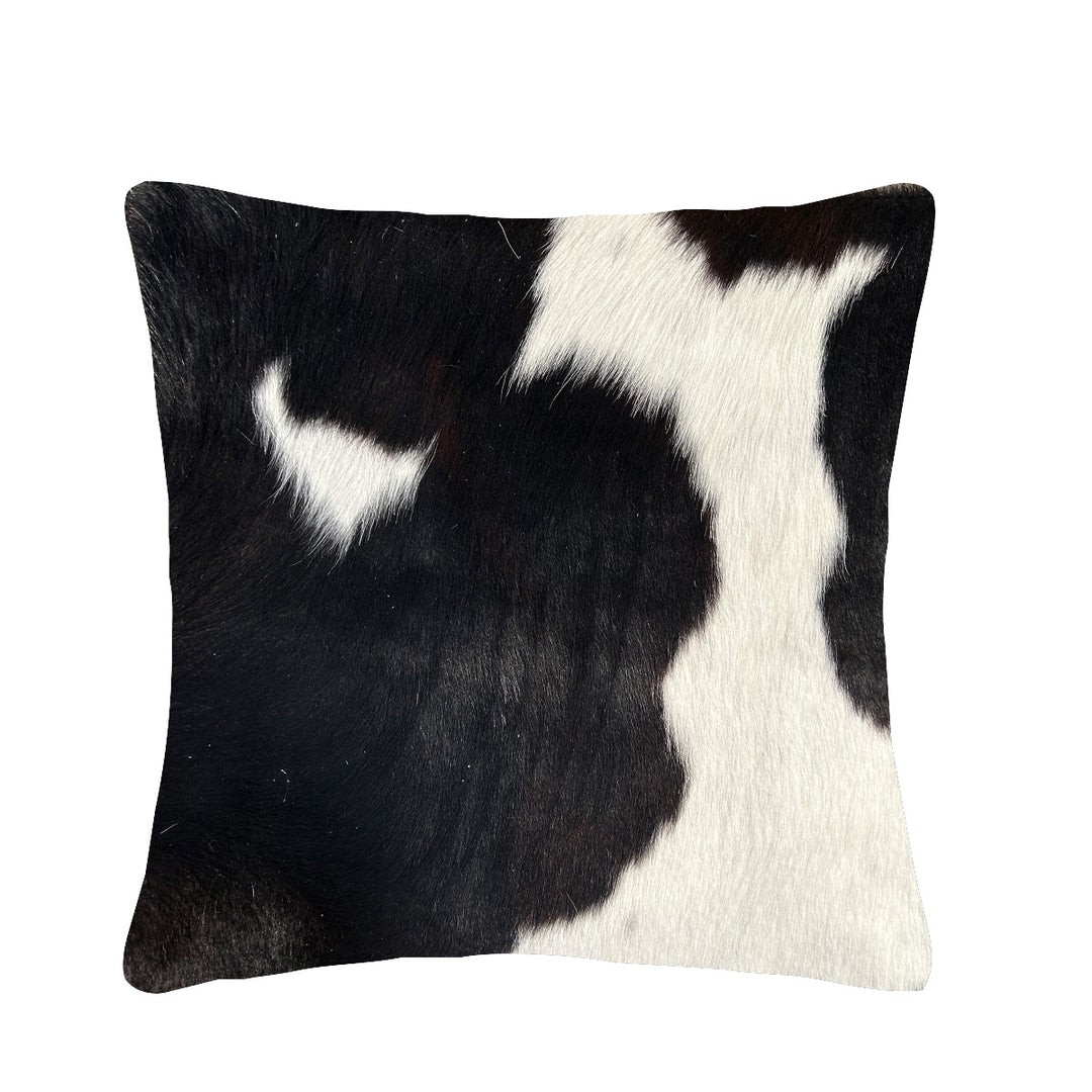 Cushion both sides cowhide   1877  49cm x 49cm B&W - cowhiderugslondon.co.uk