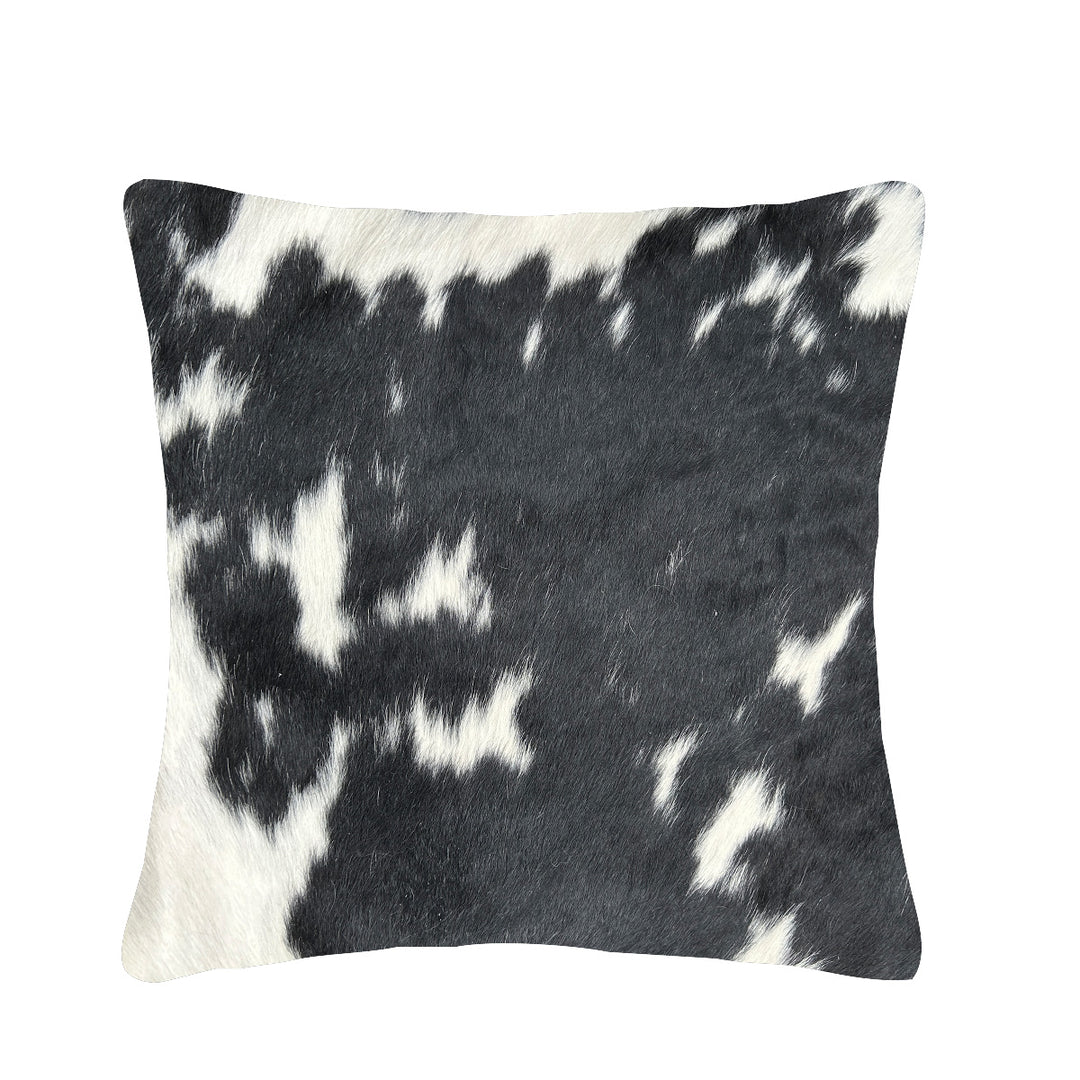 Cowhide Cushion 1885  49cm x 49cm Black and White - cowhiderugslondon.co.uk