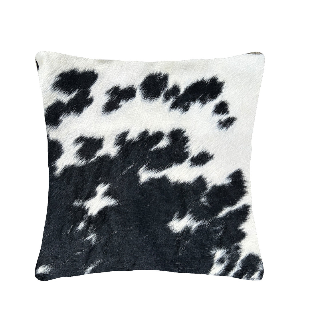 Cowhide Cushion   1866 49cm x 49cm B&W - cowhiderugslondon.co.uk