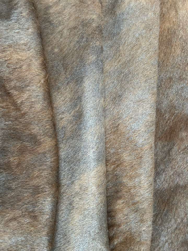 Brown with grey Cowhide Rug 443  232cm x 210cm (91" x 83") XXL