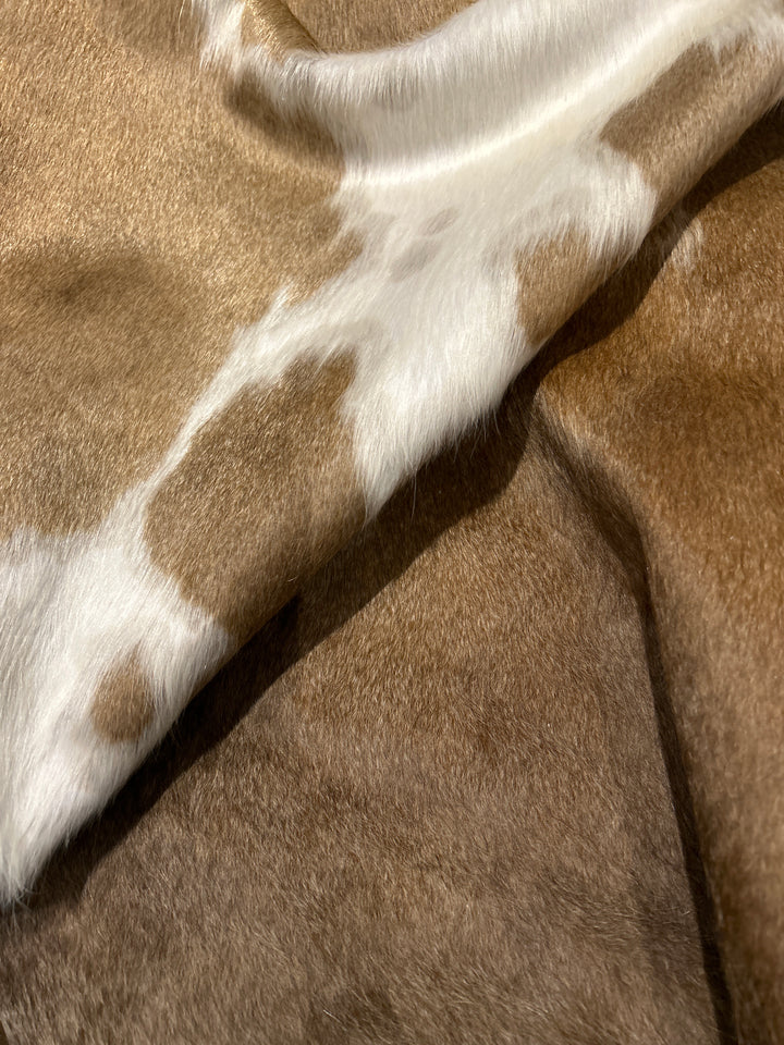 Exotic Brown Cowhide Rug close up