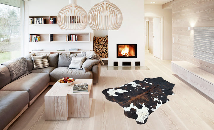 Premium Cowhide Rug AB233            222cm x 184cm - cowhiderugslondon.co.uk